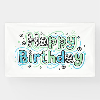 Bannière Joyeux Anniversaire Football - Décoration