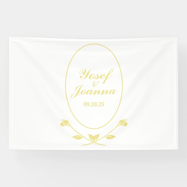 Bannière Mariage blanc et or (Horizontal)
