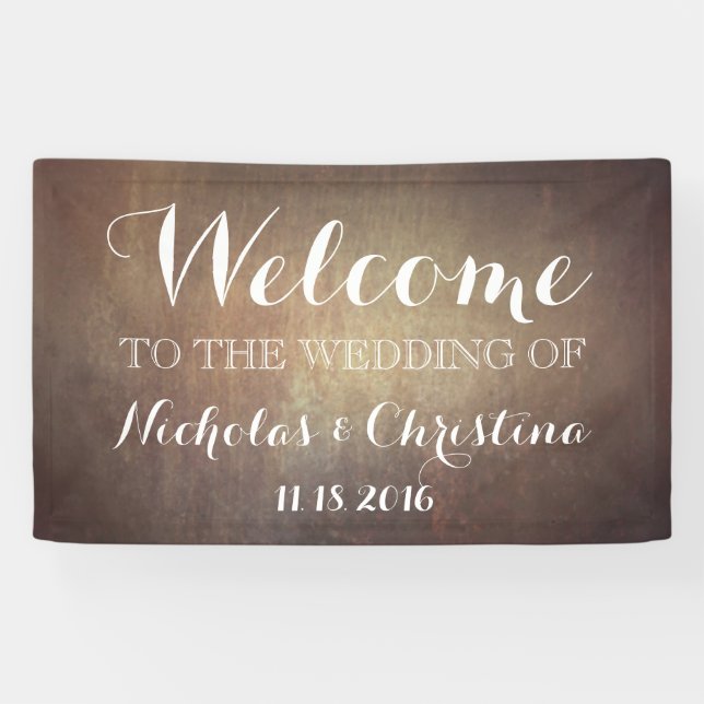 Bannière Mariage d'accueil Rustic Gold (Horizontal)