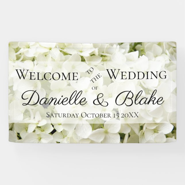 Bannière Mariage d'accueil White Hydrangea (Horizontal)