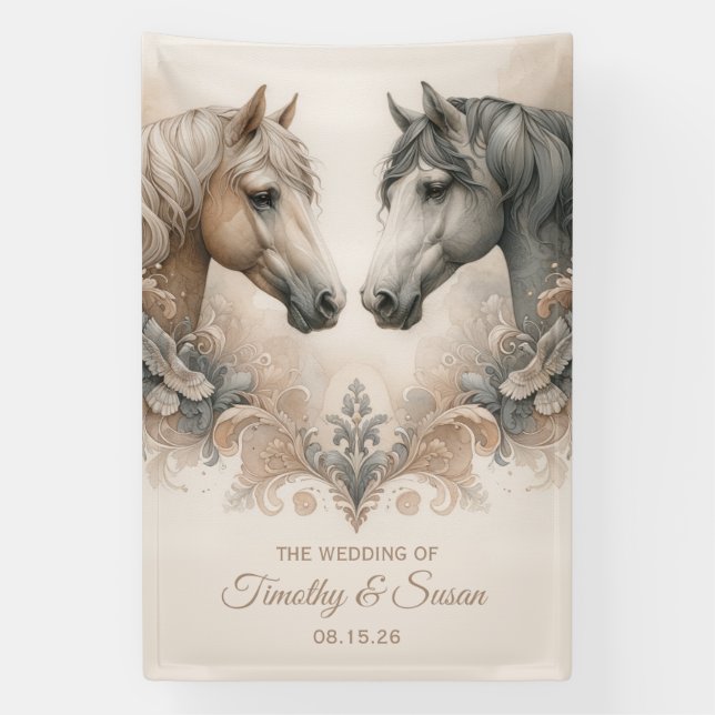 Bannière Mariage Elegant Horses (Verticale)