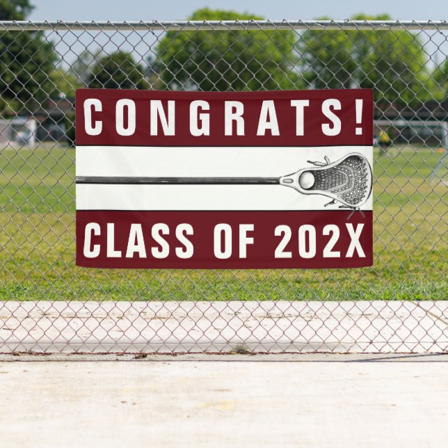 Bannière marron senior de l'équipe de crosse (En situation)