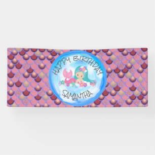 Bannière mauve de mer de sirène