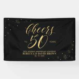 Bannière moderne de 50e anniversaire de mariage or