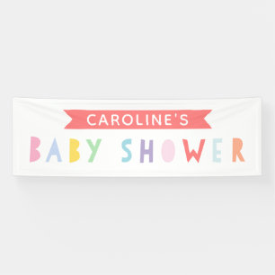 Bannière moderne de baby shower d'arc-en-ciel