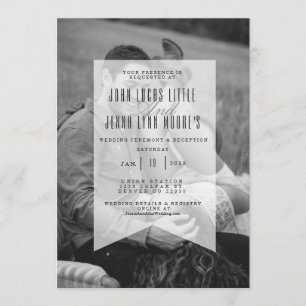 Bannière moderne opaque Photo Faire-part de mari