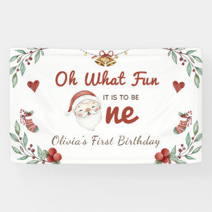 Bannière Noël Père Noël Premier anniversaire