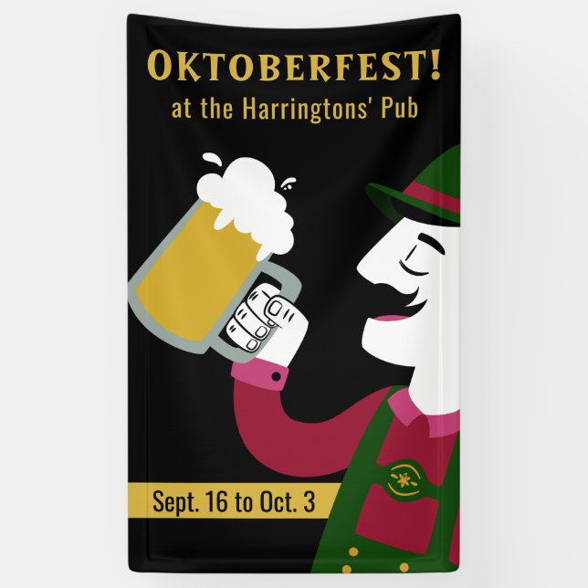Bannière Oktoberfest de texte personnalisé (Vertical)