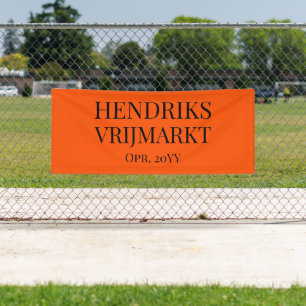 Bannière Op Maat Oranje Vrijmarkt   Texte noir -