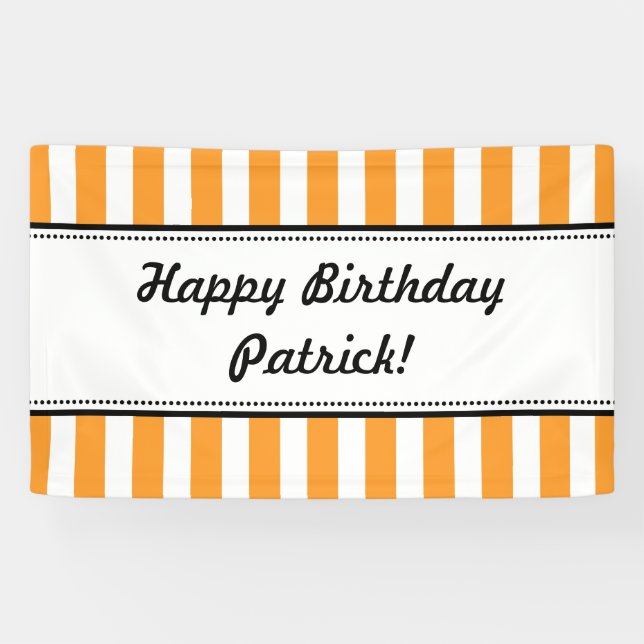 Bannière Orange Blanc Anniversaire Grandes (Horizontal)