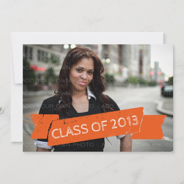 Bannière Orange Grunge 2013 Grad Invitation (Devant)