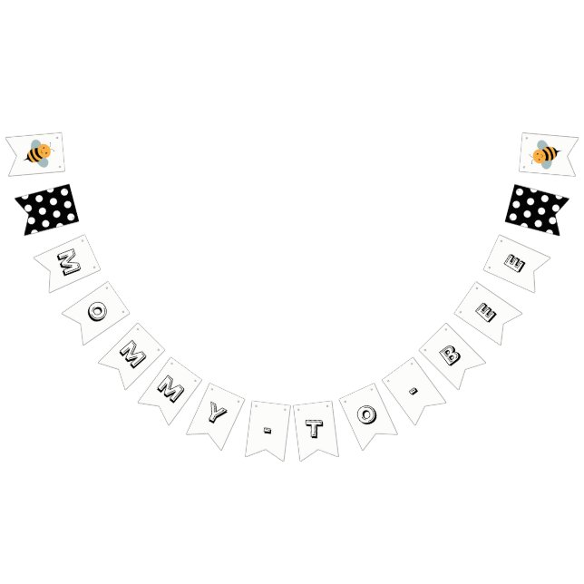 Bannière orientée de baby shower d'abeille - maman (Tout)