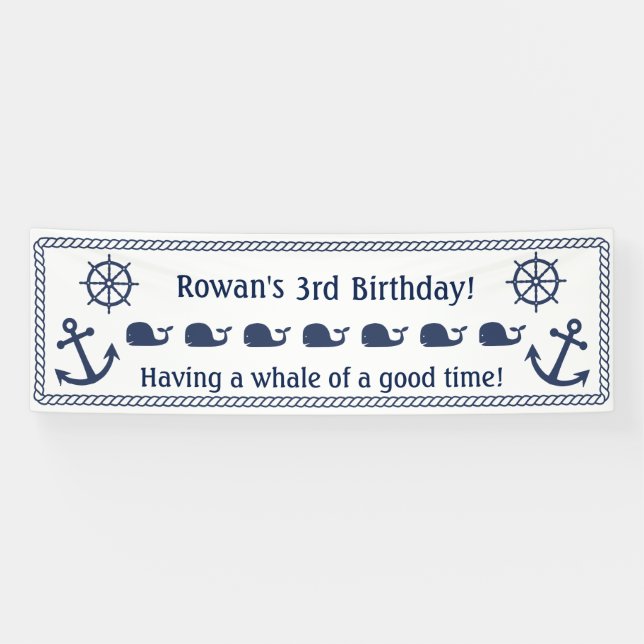 Bannière orientée nautique d'anniversaire (Horizontal)