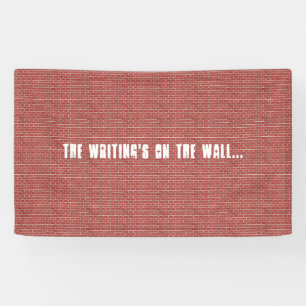 Bannière personnalisable de mur de briques rouges