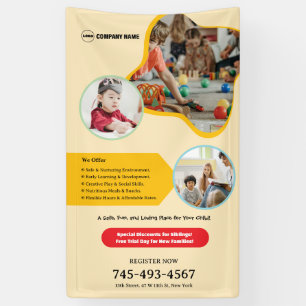 Bannière personnalisable pour garderie d'enfants