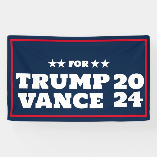 Bannière personnalisable Trump Vance 2024 (Horizontal)