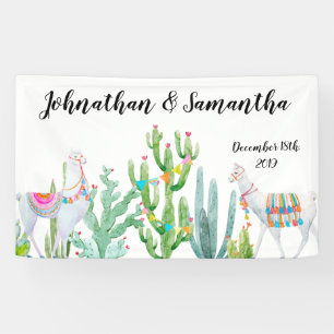 Bannière personnalisée 3'x5' Boho Llama Bohemian C