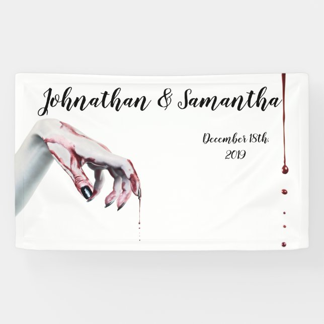 Bannière personnalisée 3'x5' zombie goutte de sang (Horizontal)