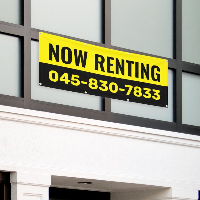 Bannière personnalisée « À louer maintenant » (Bâtiment extérieur)