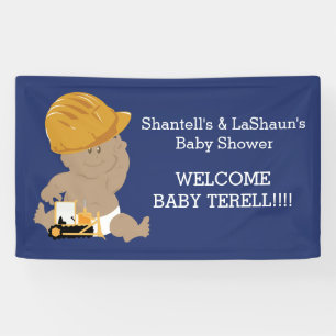 Bannière personnalisée Baby shower de constructi