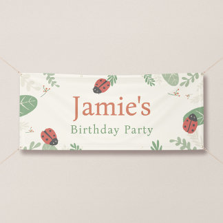 Bannière personnalisée d'anniversaire de coccinell