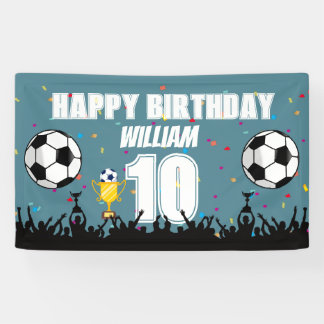 Bannière personnalisée d'anniversaire de football 