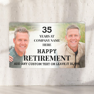 Bannière personnalisée de fête de retraite avec ph