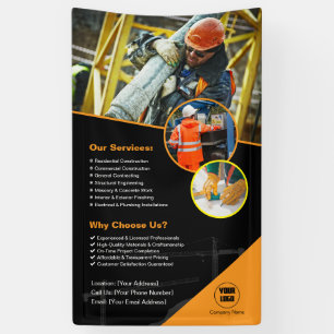 Bannière personnalisée de la société de constructi