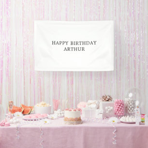 Bannière personnalisée de nom d'anniversaire, drap