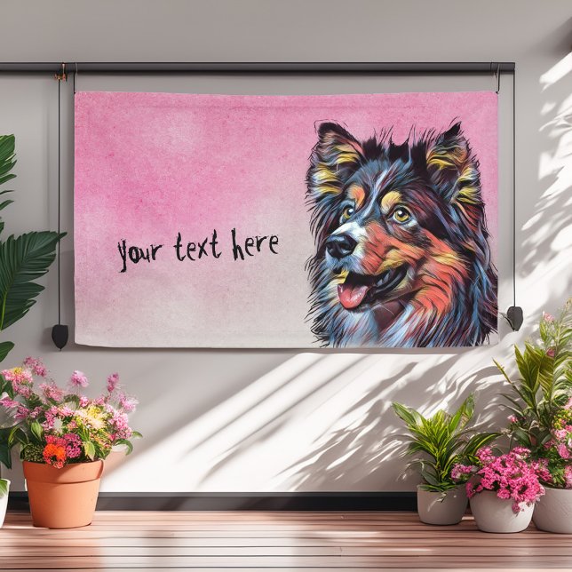 Bannière personnalisée de peinture de chien de gar (Créateur téléchargé)