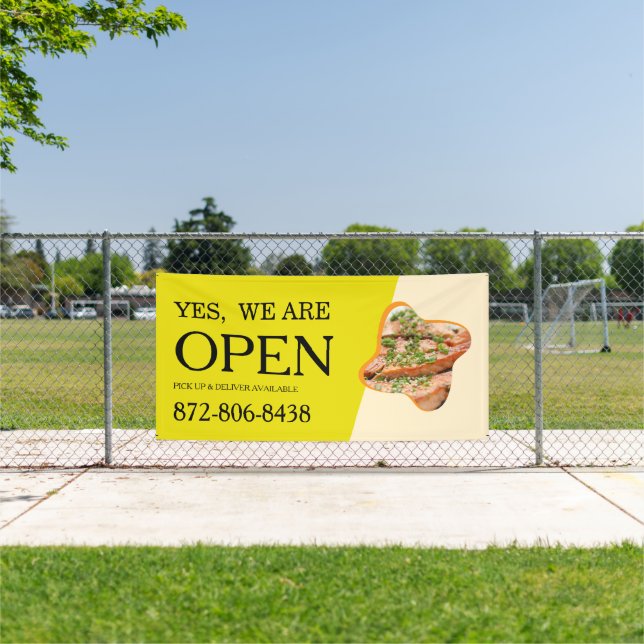 Bannière personnalisée de restaurant ouvert (Insitu)