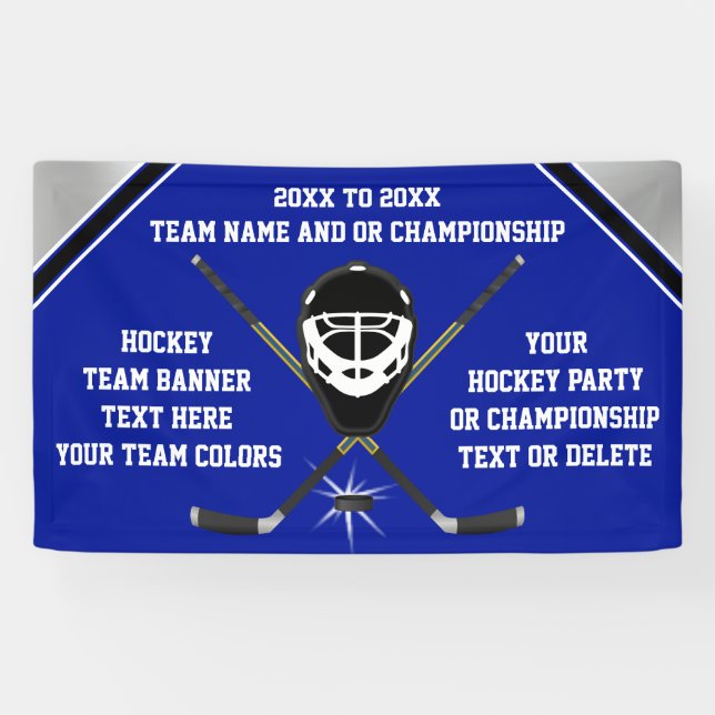 Bannière personnalisée d'hockey en VOS COULEURS et (Horizontal)
