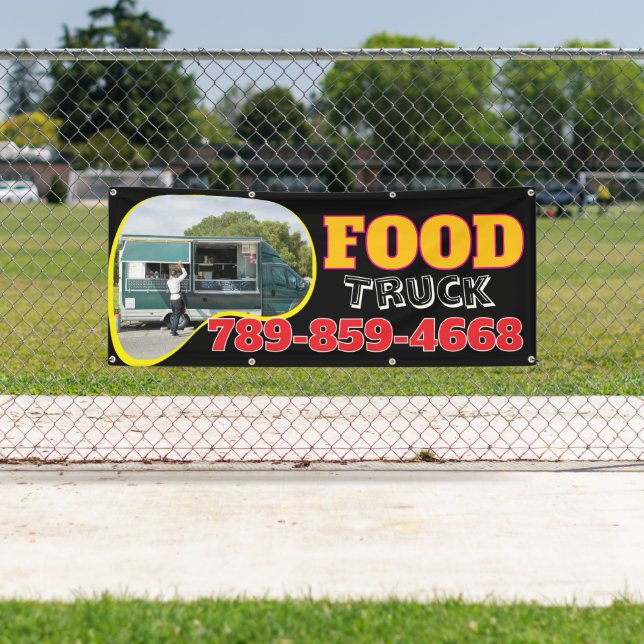 Bannière personnalisée du camion alimentaire (En situation)