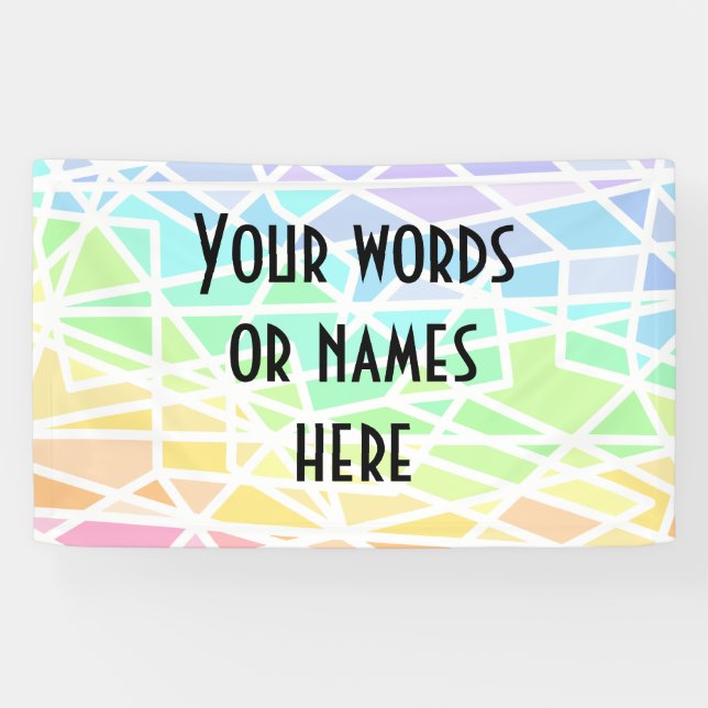 Bannière personnalisée Pastel Rainbow (Horizontal)