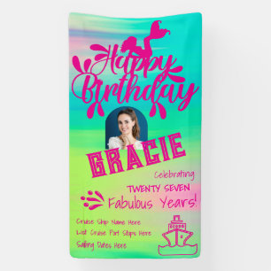Bannière personnalisée pastel Sirène Joyeux Annive