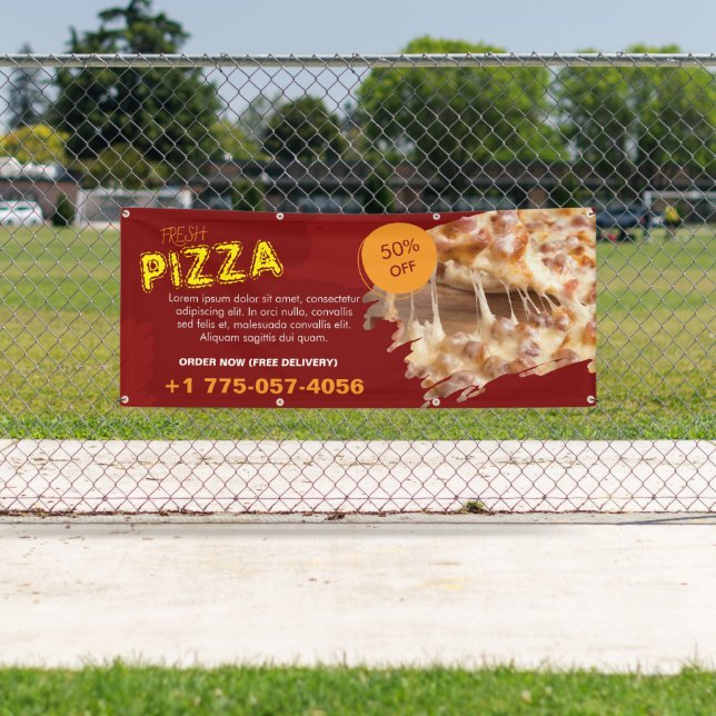 Bannière personnalisée Pizza Place (En situation)