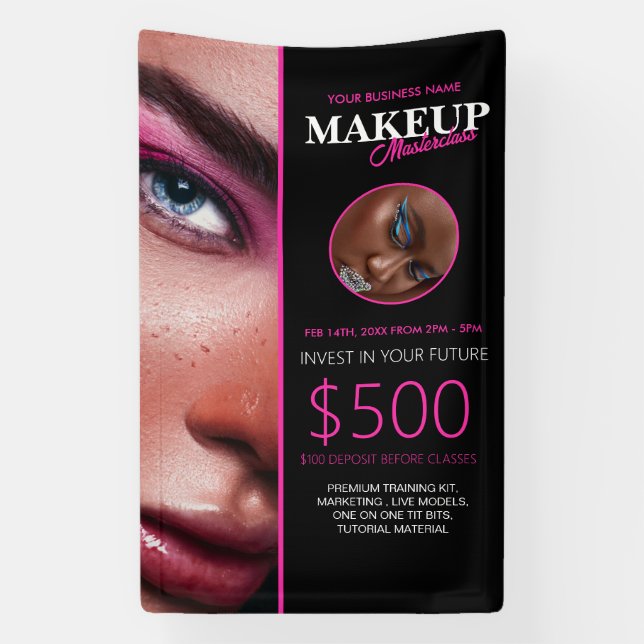 Bannière personnalisée pour cours de maquillage (Verticale)