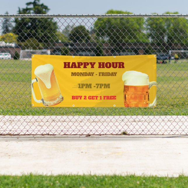 Bannière personnalisée pour le Happy Hour Bar (En situation)
