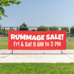 Bannière personnalisée rouge de vente de déballage