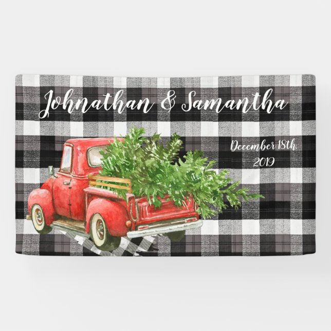 Bannière personnalisée XMAS 3'x 5' Plaid contre Bu (Horizontal)