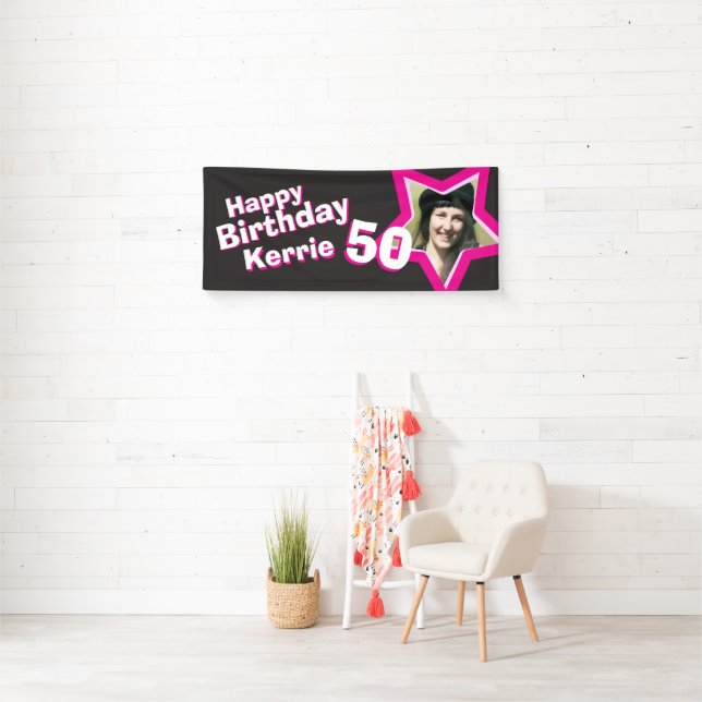 Bannière photo personnalisée 50e anniversaire (En situation)