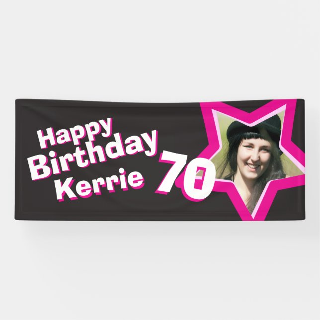 Bannière photo personnalisée pour 70e anniversaire (Horizontal)