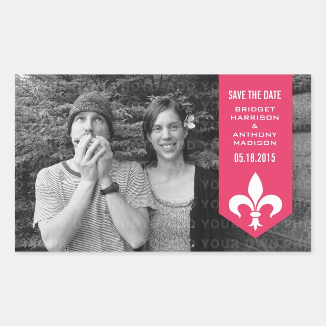 Bannière Pink Chic Flourish Enregistrer Stickers D (Devant)