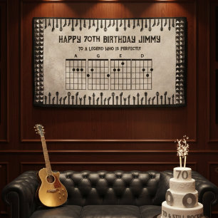 Bannière pour les 70 ans du légendaire guitariste