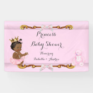 Bannière Princesse Ethnique Fille Baby Shower Rose