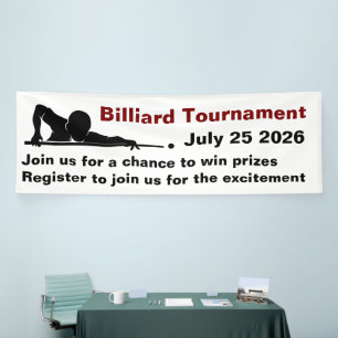 Bannière promotionnelle de tournoi de billard snoo
