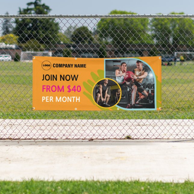 Bannière publicitaire extérieure Gym personnalisée (En situation)