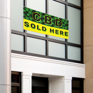 Bannière publicitaire pour huile de CBD premium ve