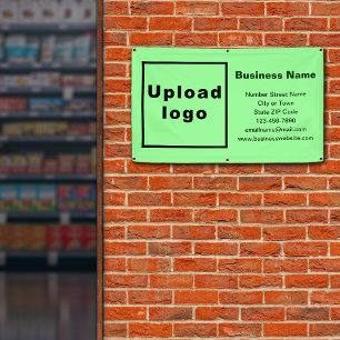 Bannière rectangle vert clair de marque commercial