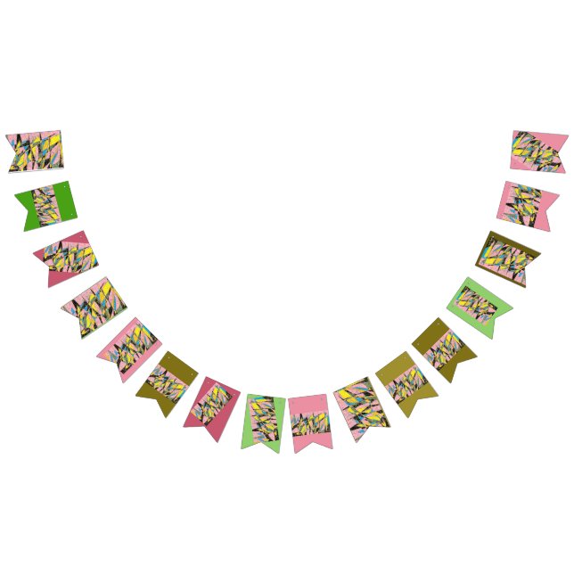 Bannière rétro abstraite avec rose et vert (Tout)